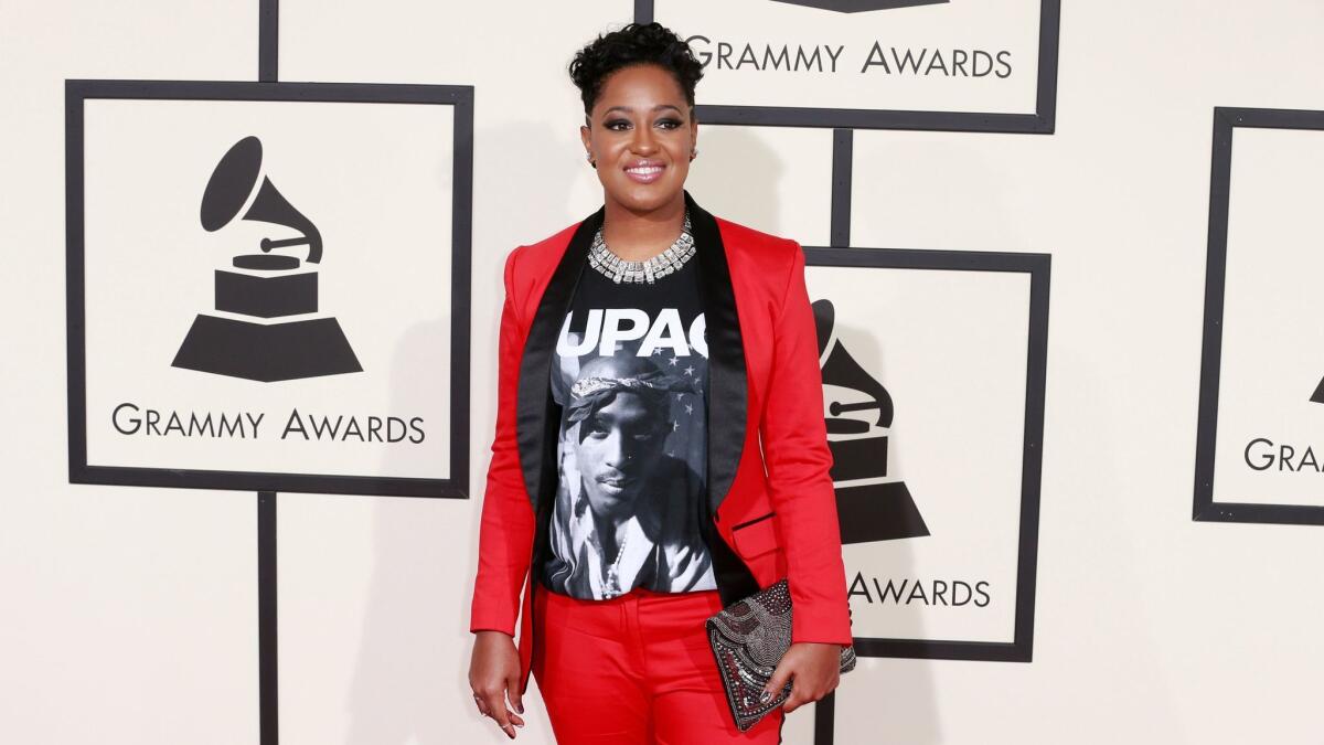 Grammy-nominated rapper Rapsody at the 2016 Grammy Awards in Los Angeles.