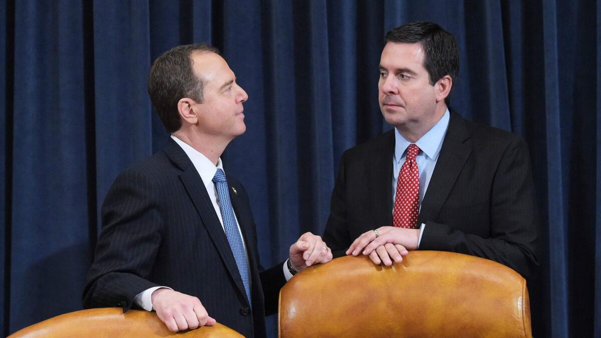 Rep. Adam Schiff (D-Burbank) and Rep. Devin Nunes (R-Tulare) have been at odds over classified information involving secret surveillance that started during the 2016 presidential campaign.
