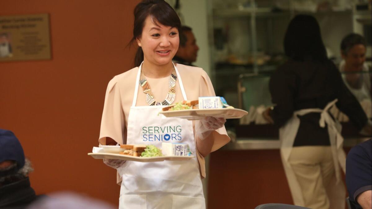 Vien Nguyen volunteers at Serving Seniors at the Gary and Mary West Wellness Center, March 2016.