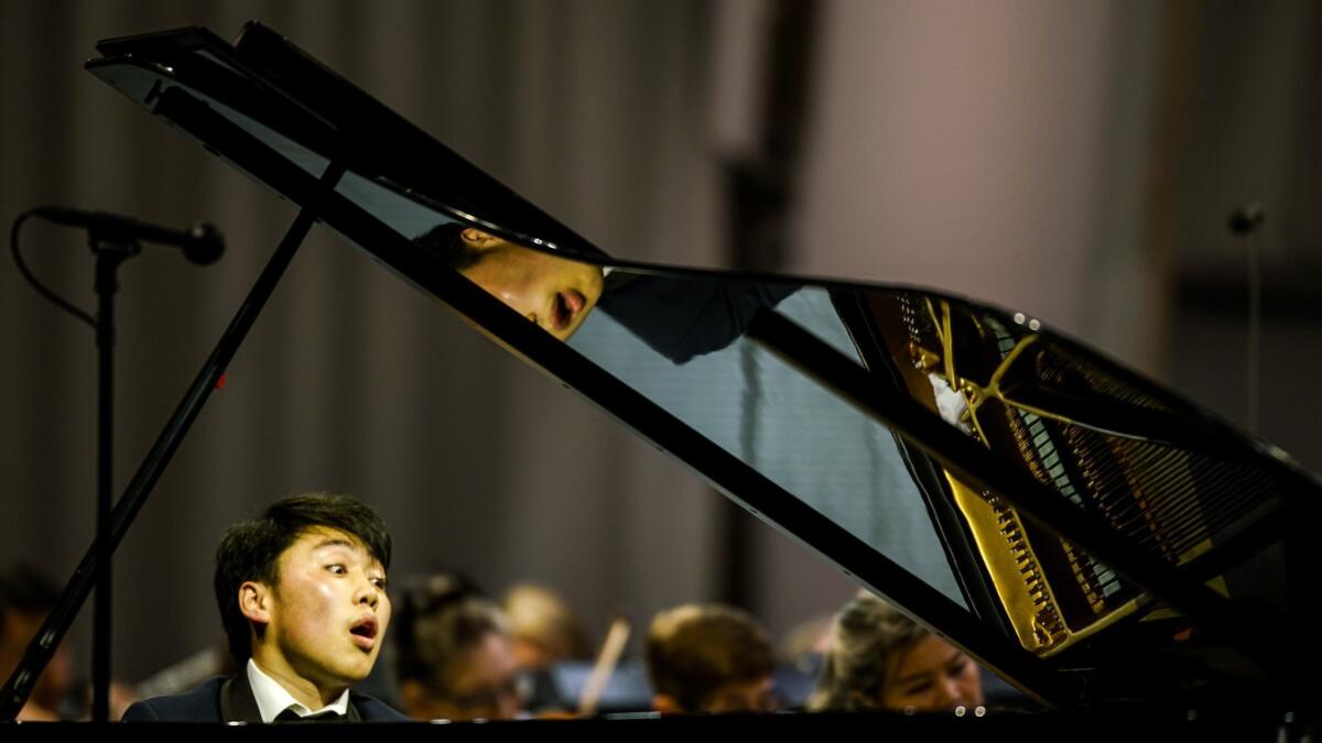 Pianist George Li performs Grieg's Piano Concerto on Thursday with the Los Angeles Philharmonic and conductor Gustavo Gimeno at the Hollywood Bowl.