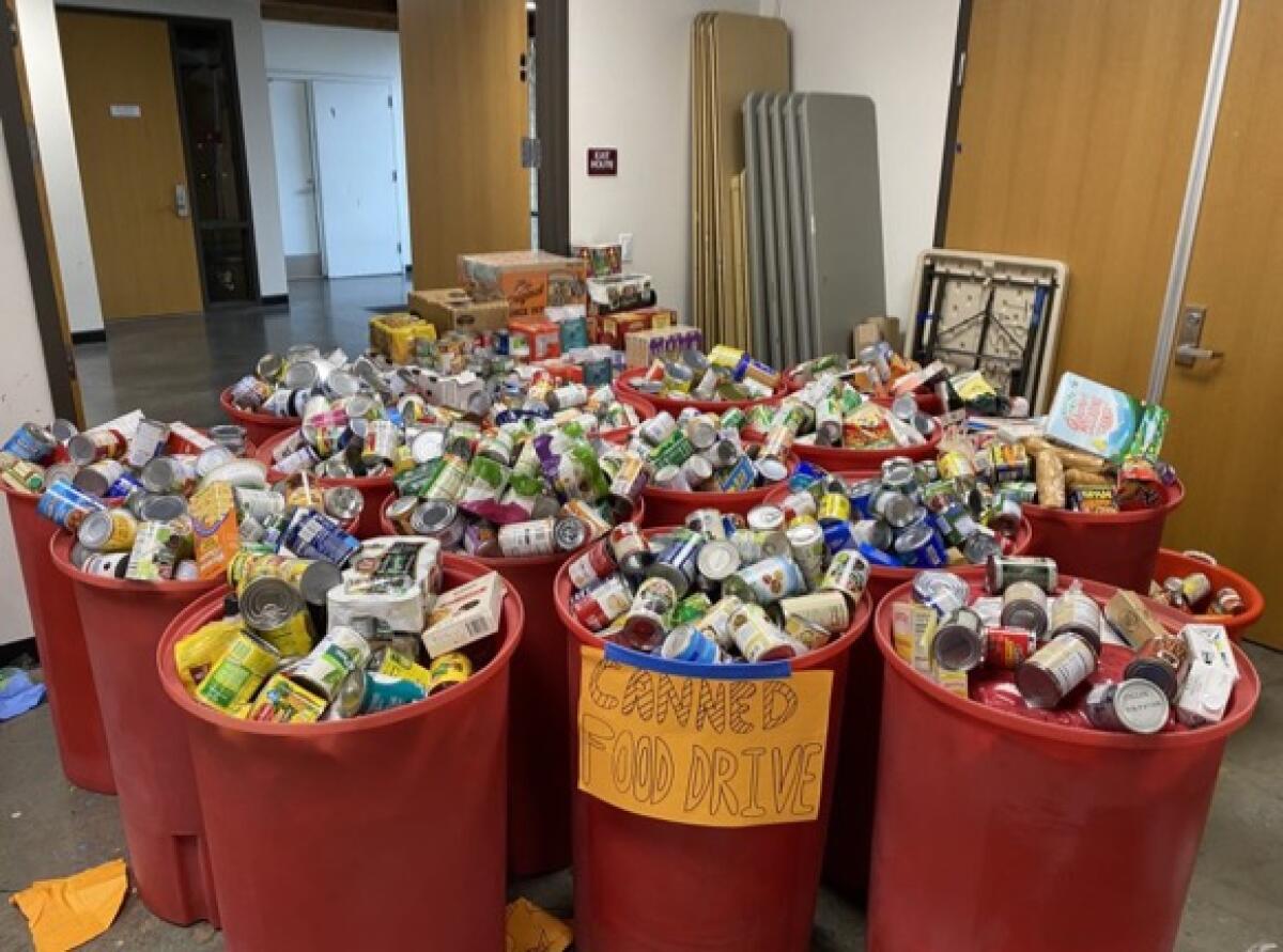 The food drive started in late October.