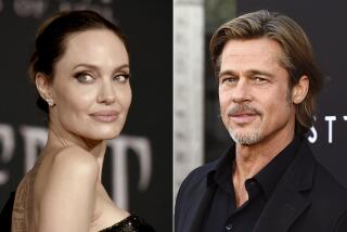 Separate photos of actors Angelina Jolie and Brad Pitt