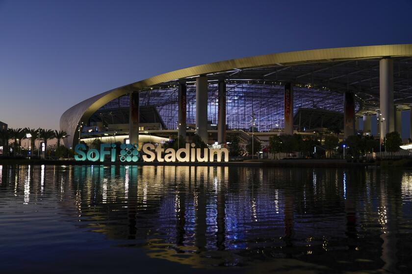 La foto del viernes 4 de febrero de 2022 muestra el SoFi Stadium, en Inglewood, California (AP Foto/Morry Gash)