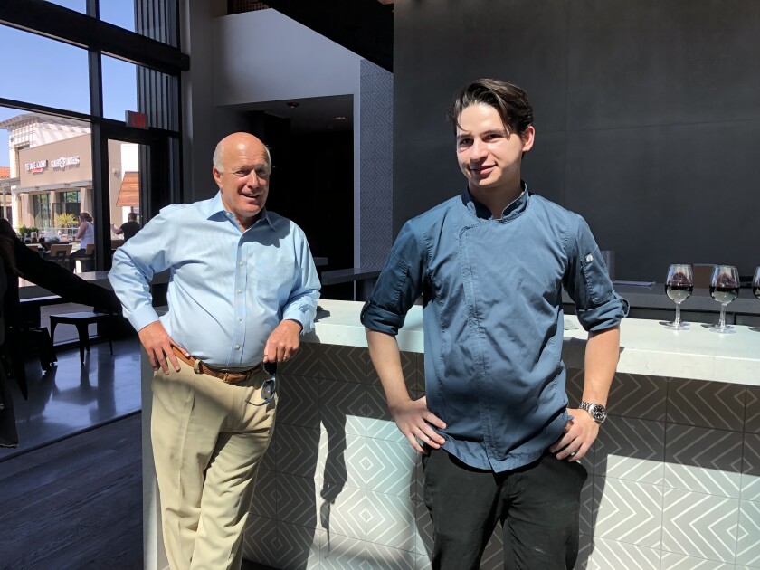 Sky Deck developer Pat Donahue, left, and chef/owner James Augustine of Ziziki's Street Food and J at the Sky Deck.