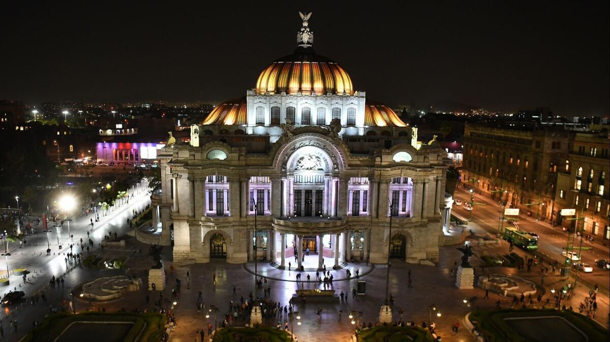 A view from the Sears building of the Palacio de Bellas Artes in Mexico City.