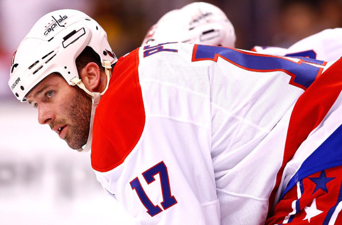 Capitals left wing Dustin Penner is still looking for his first goal after seven games since his trade from the Ducks. The veteran, who won the Stanley Cup with the Kings, makes his return on Tuesday night at the Honda Center.