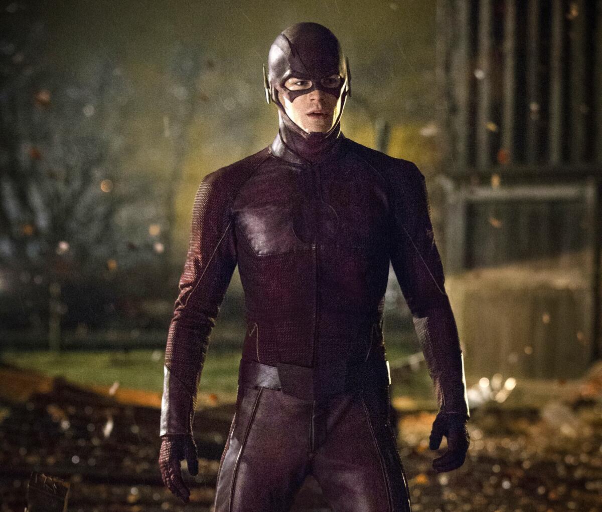Grant Gustin in a scene from "The Flash," which premiered Tuesday on the CW. Gustin stars as Barry Allen, a young man who gets struck by lightning and becomes the fastest person alive.