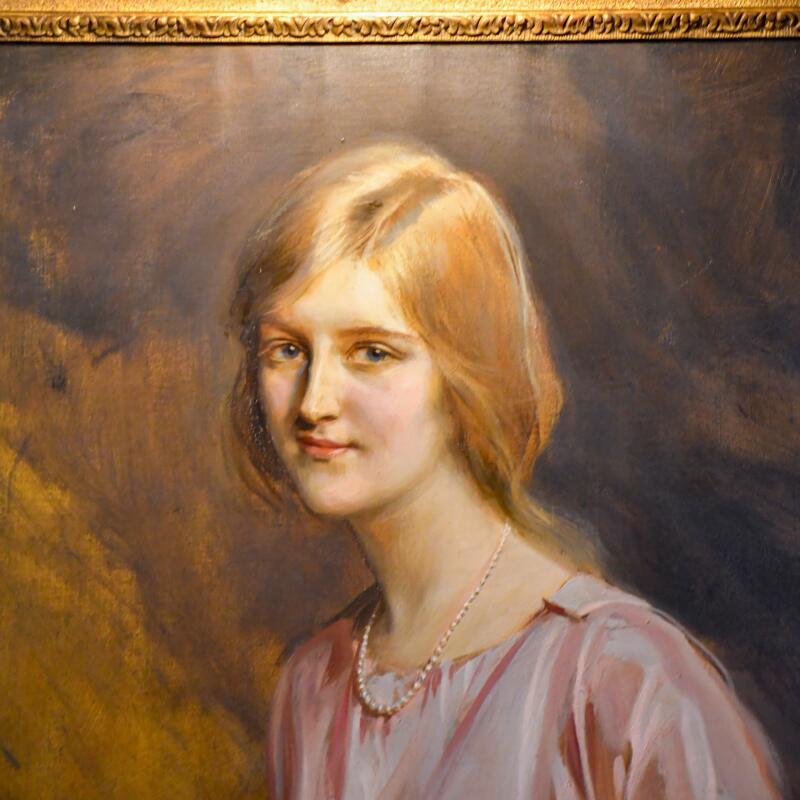 A portrait in Santa Barbara's Bellosguardo Estate shows heiress Huguette Clark.