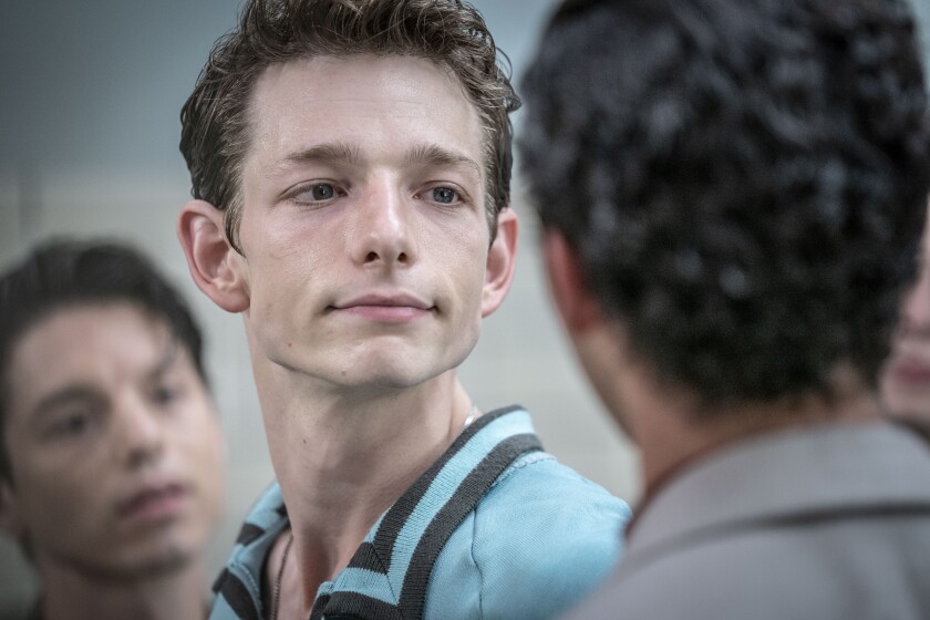 A close-up shot of Mike Faist as Riff in a scene from 