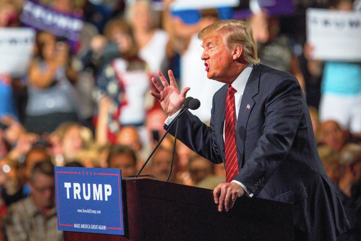 "Don't worry -- we’ll take our country back,” Donald Trump said to cheers at the Phoenix Convention Center.