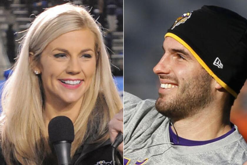 ESPN reporter Samantha Steele and Minnesota Vikings quarterback Christian Ponder.