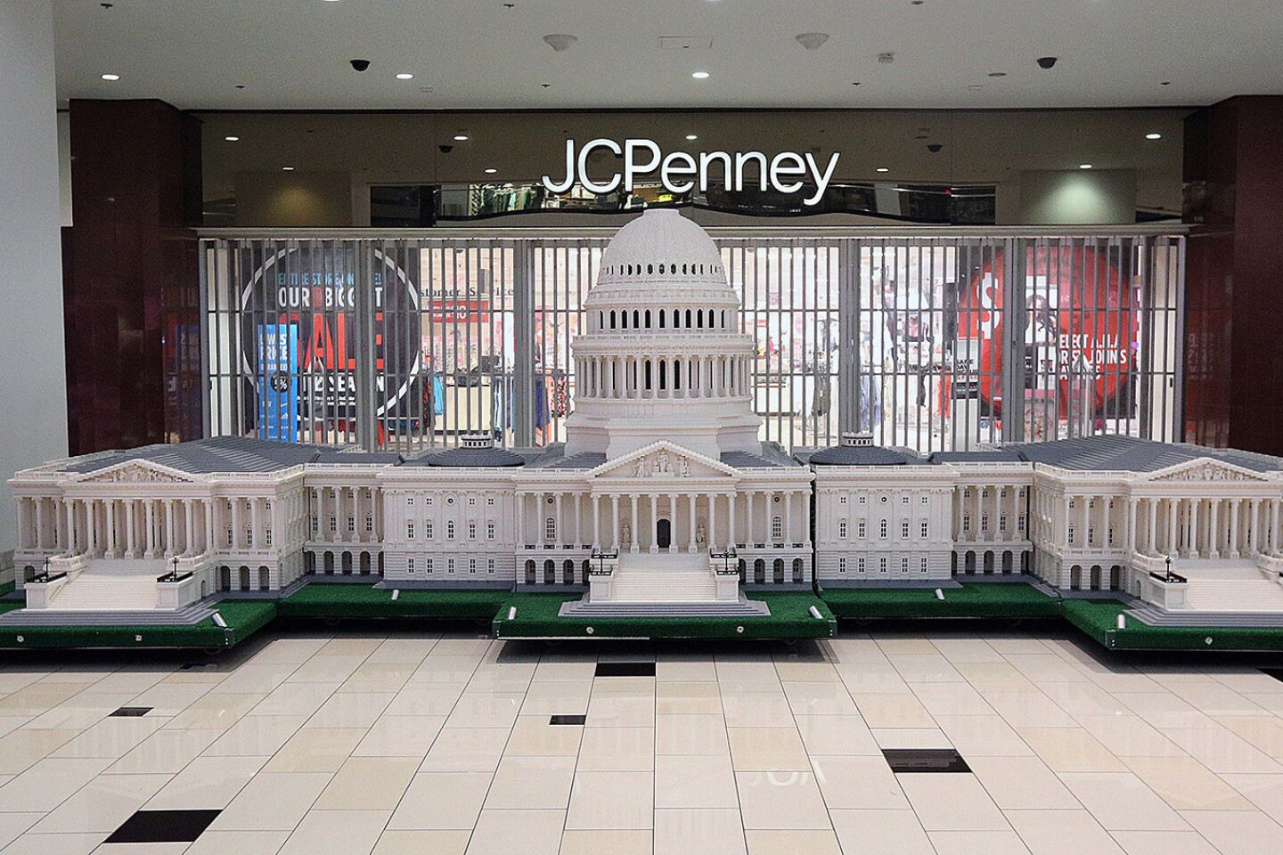 Photo Gallery: Lego Americana Roadshow installation at the Glendale Galleria