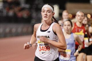 Ventura's Sadie Englehardt runs in the girls' mile at the Arcadia Invitational on April 6, 2024.