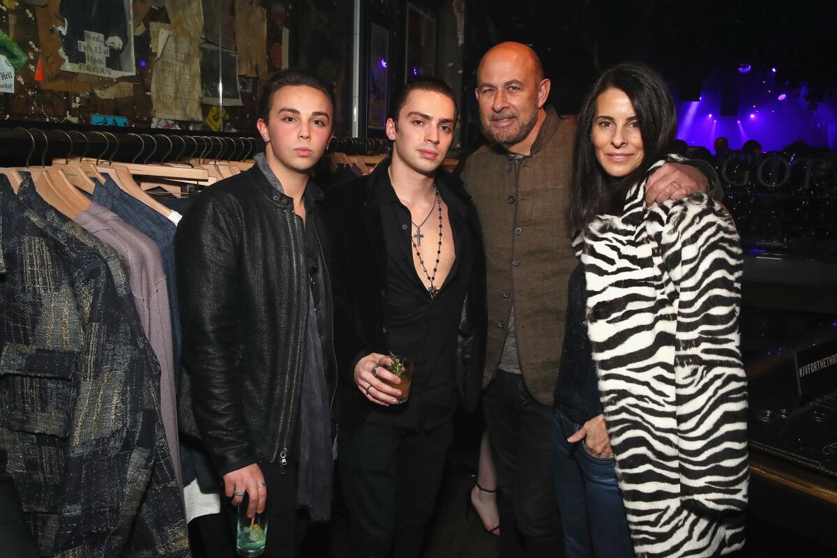 Dean D'Antuono, from left, Dillon D'Antuono, John Varvatos and Joyce Varvatos at the John Varvatos "Game of Thrones" launch event in New York on March 13.