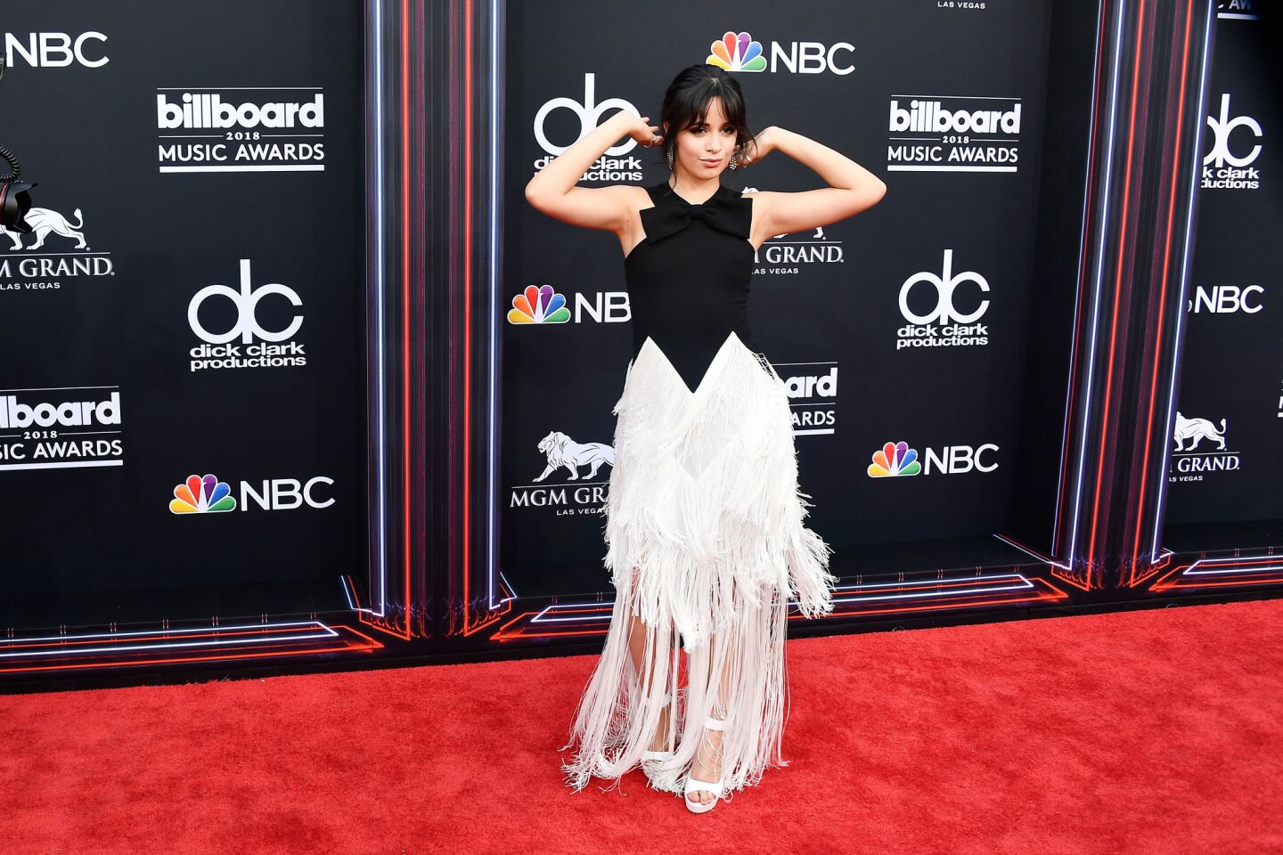Camila Cabello, fresh from opening for Taylor Swift in Pasadena attends the 2018 Billboard Music Awards at MGM Grand Garden Arena in Las Vegas.
