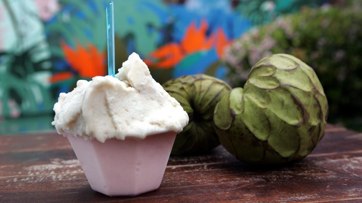 A cherimoya treat at the gelateria.