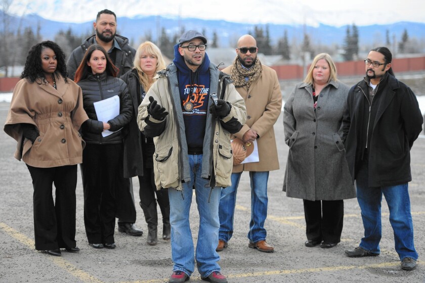 Members of the community group We Are Anchorage expressed their concerns about increased violence at a March news conference, and later held a forum for the mayoral candidates.