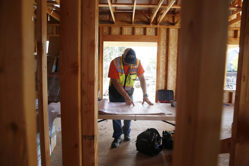 An accessory dwelling unit is seen under construction in Santa Rosa, Calif., in 2019.