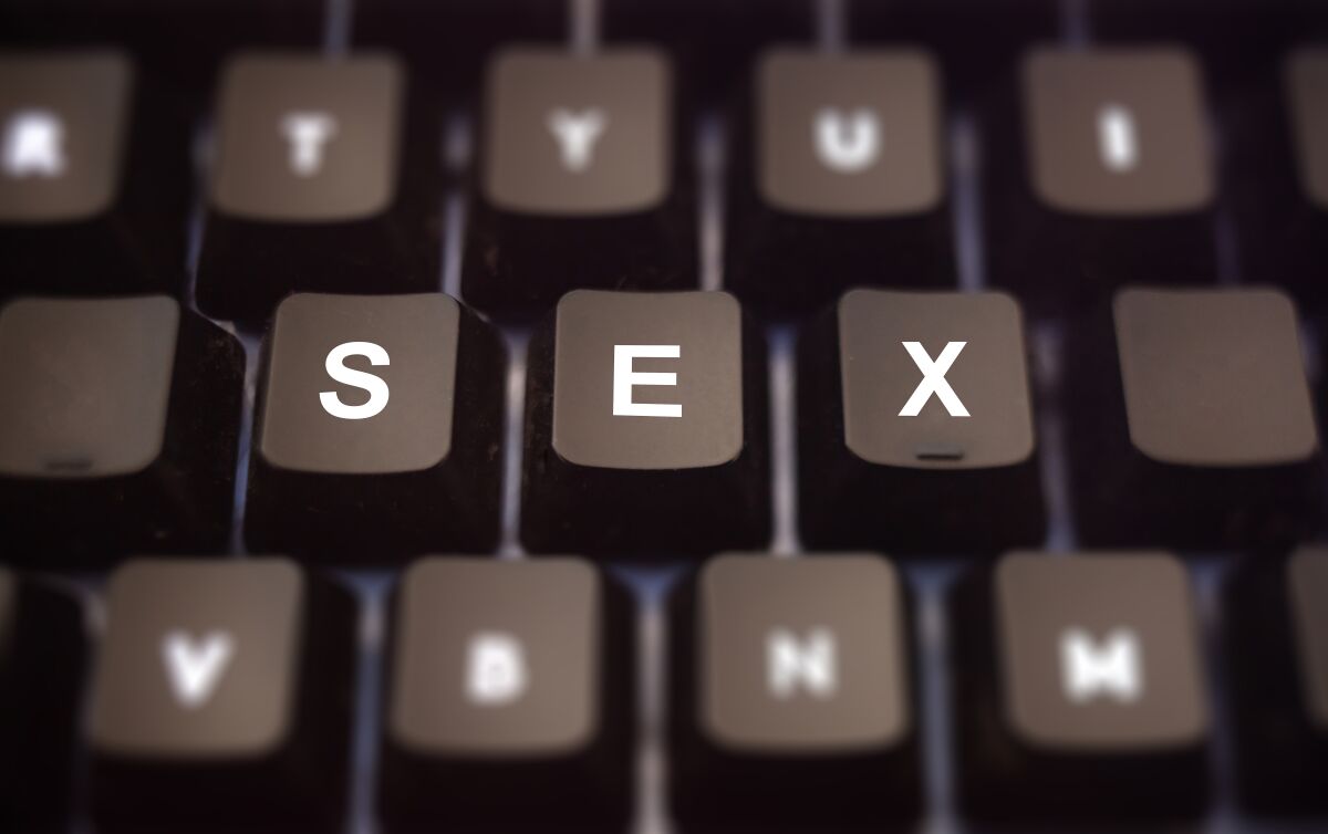 Sex word written on keypad.