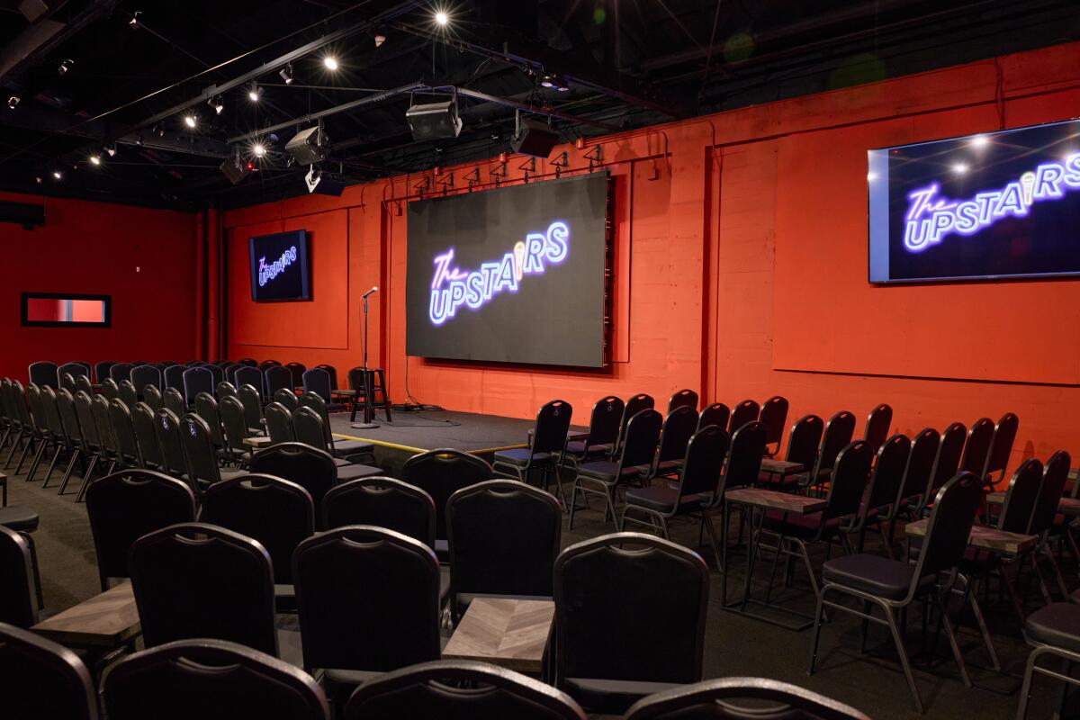Comedy nine with rows of chairs