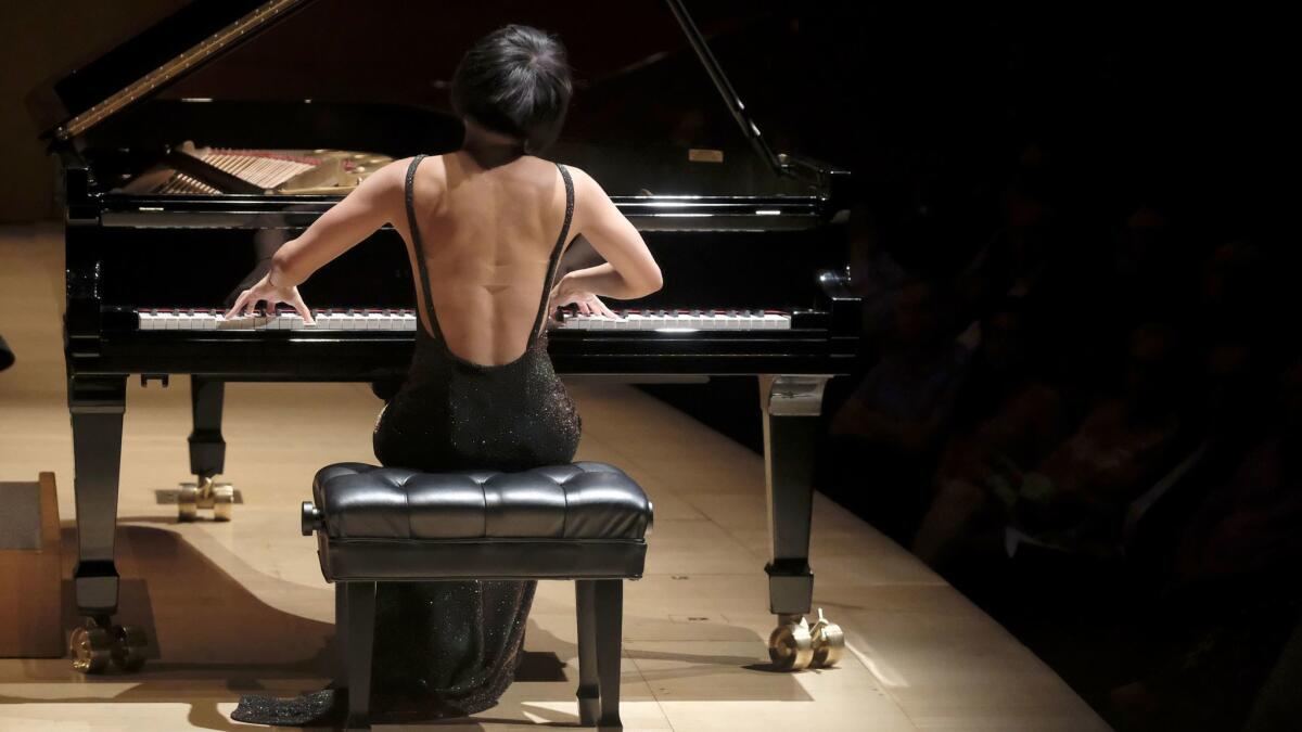 Yuja Wang performs the last two of Bartók's piano concertos on June 1 at Walt Disney Concert Hall in Los Angeles. https://lat.ms/2Ceq85x