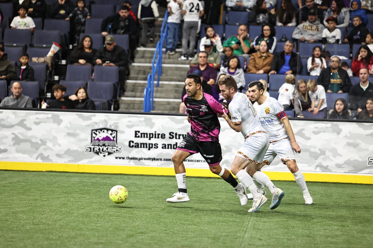 Empire Strykers midfielder Marco Fabian controls the ball during a match against the Baltimore Blast on Dec. 15.