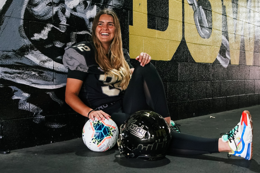Women’s soccer player Sarah Fuller will be in uniform for the Vanderbilt football team on Saturday.