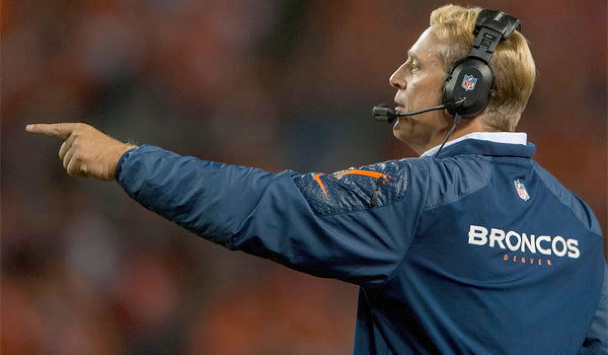 Denver defensive coordinator Jack Del Rio will take over head coaching duties on an interim basis while John Fox recovers from heart surgery.