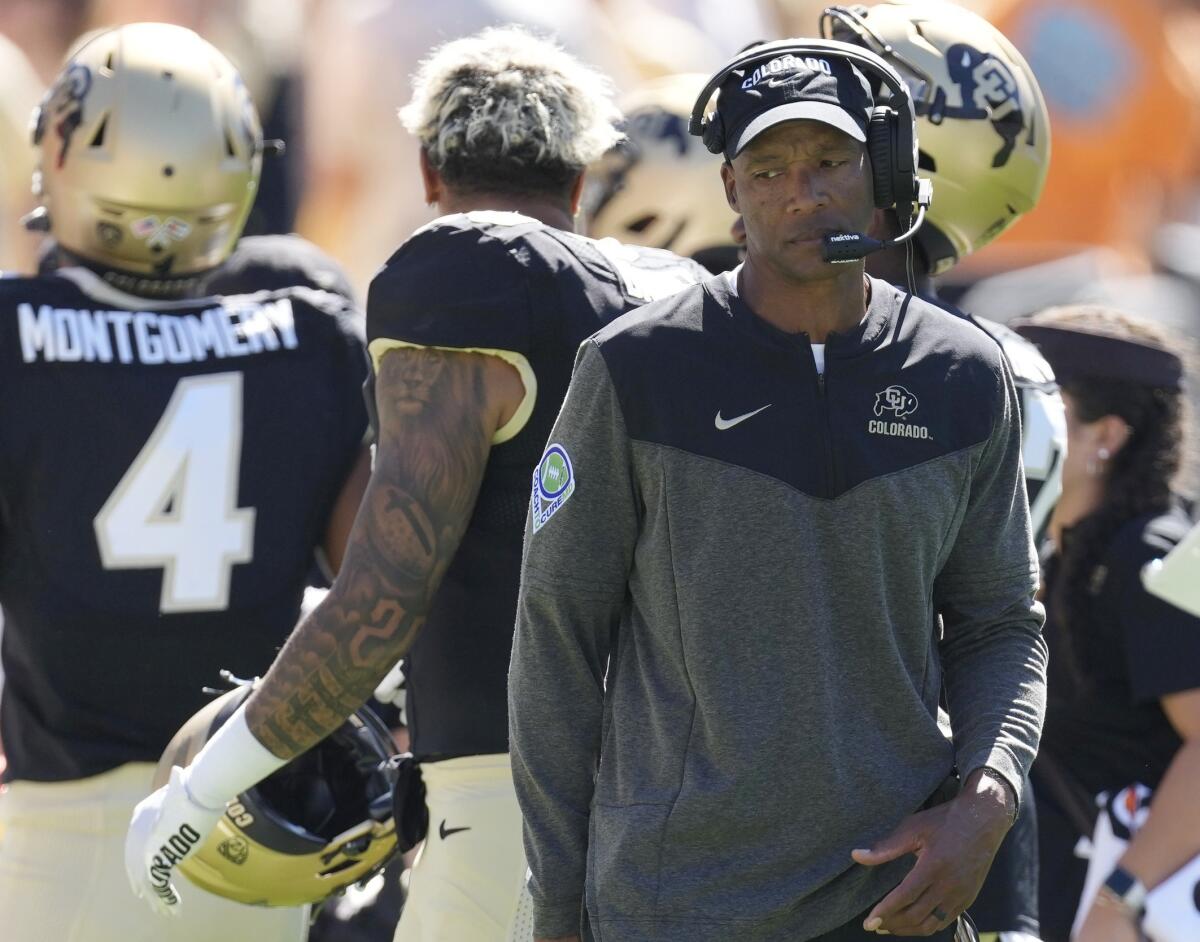 Colorado coach Karl Dorrell looks on during the first half Sept. 24, 2022.