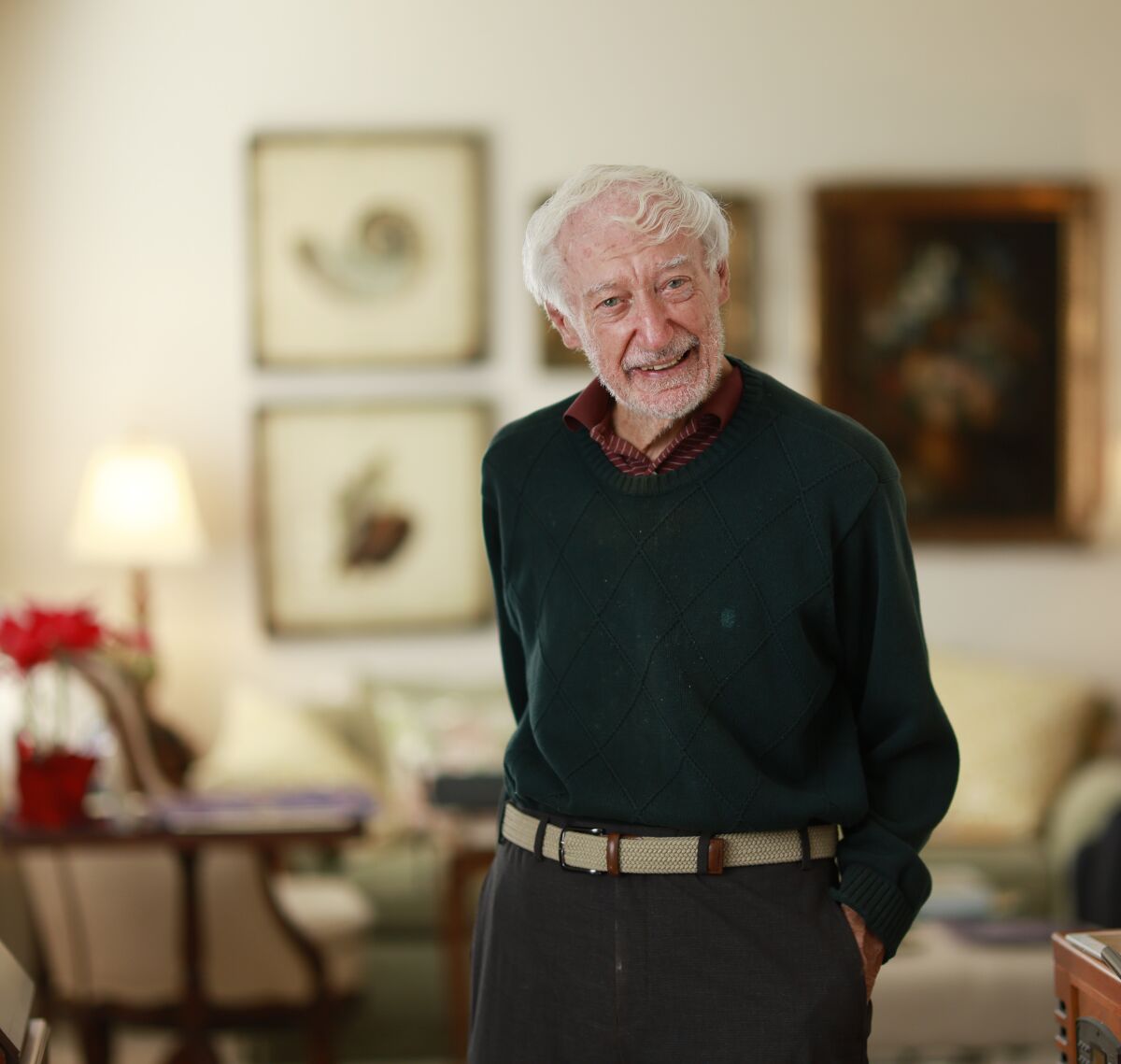Architect Eugene Ray, 90, in his La Jolla home on Feb. 13.