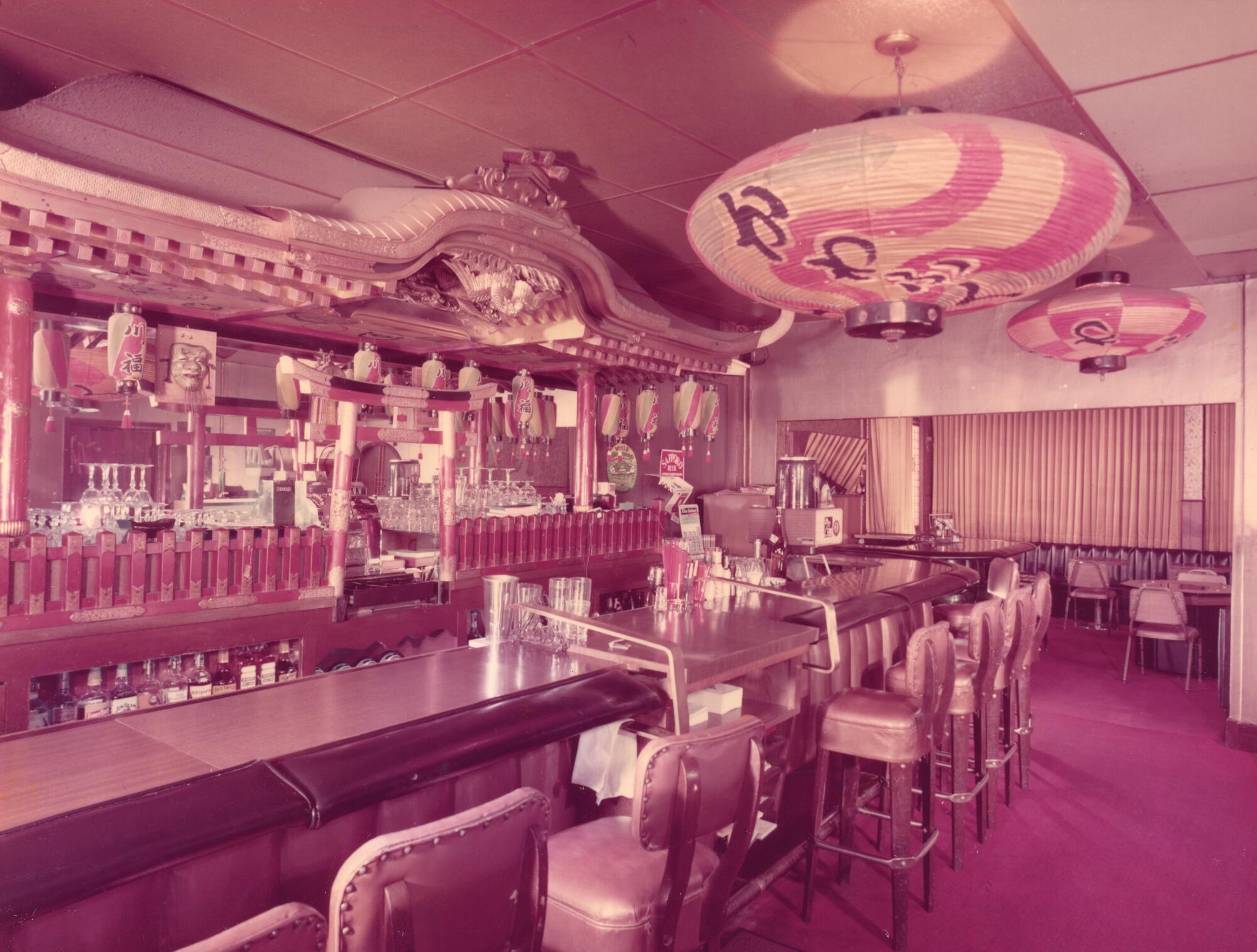 An interior at Kawafuku restaurant.