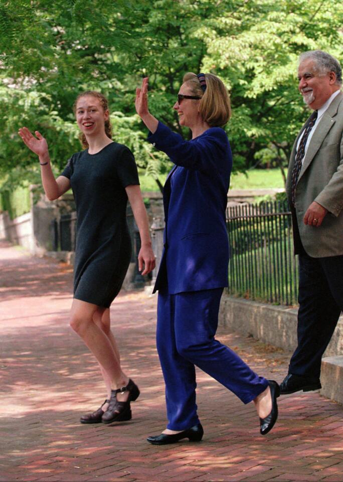 Flashback! Hillary Clinton, then first lady of the United States, rocks a pantsuit in 1996.