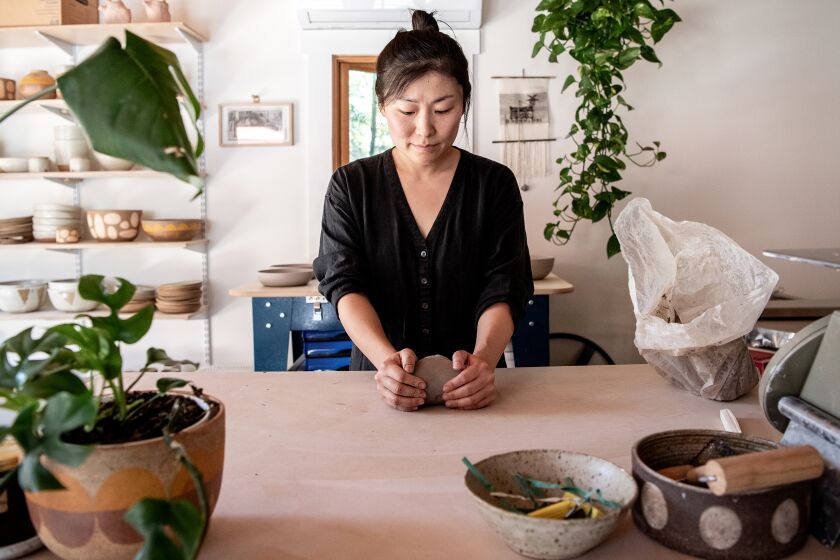 Ana Cho in her potting studio.