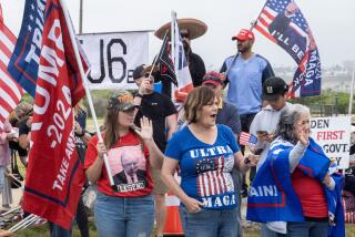 NEWPORT BEACH, CA - JUNE 08: Donald Trump supporters wait for his motorcade and a chance to catch a glimpse of the former president on Saturday, June 8, 2024 in Newport Beach. Trump was in town on a fundraising visit. (Myung J. Chun / Los Angeles Times)