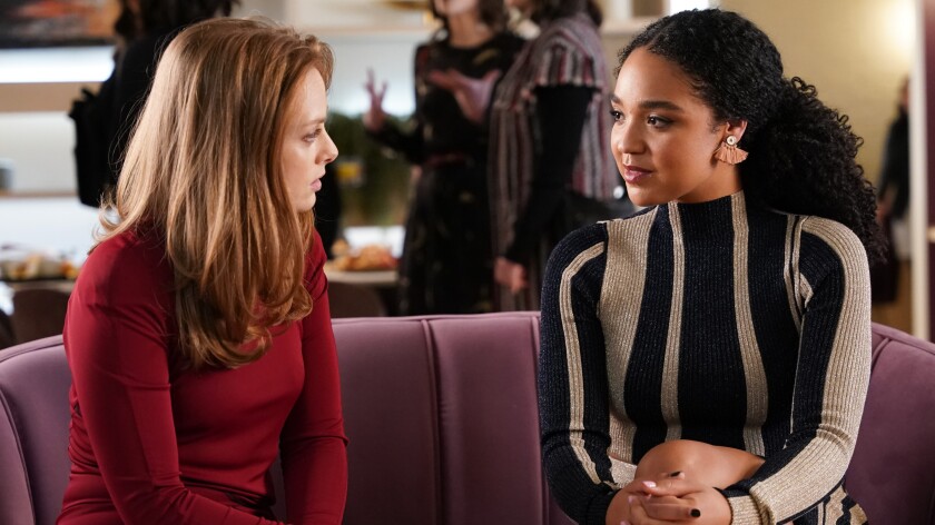 Alex Paxton-Beesley, left, and Aisha Dee in  "The Bold Type" on Freeform.