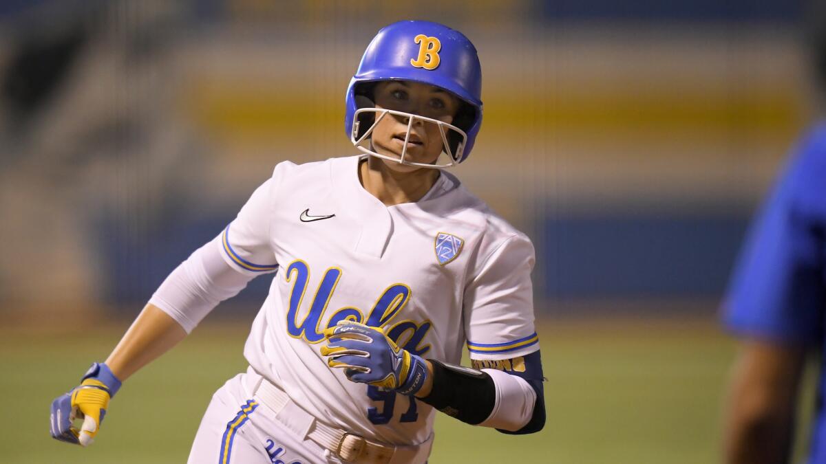 UCLA Delanie Wisz (97) during an NCAA softball game on Friday, May 20, 2022, in Los Angeles.