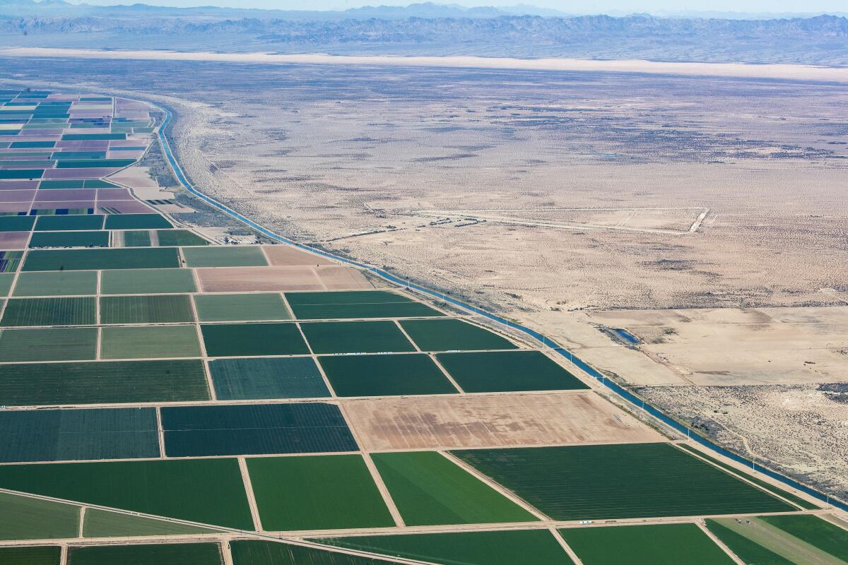 Imperial Valley farmland relies on Colorado River water.