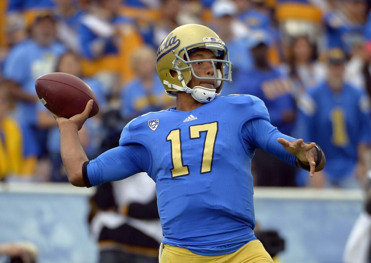 UCLA quarterback Brett Hundley will have to do his part if he wants to limit the number of times he's sacked this season.