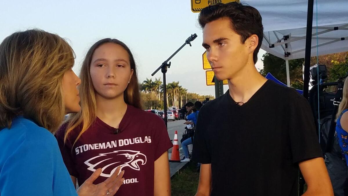 Lauren Hogg, 14, and brother David Hogg, 17, survived the Feb. 14 Parkland shooting.