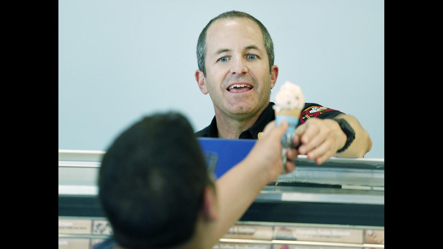 Photo Gallery: Free Cone Day at Ben & Jerry's with help from Burbank Fire Department