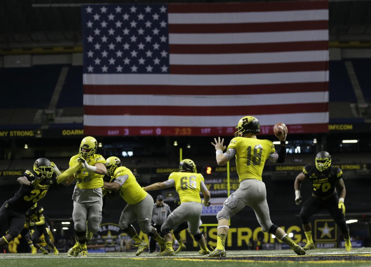 West quarterback Ricky Town passes against the East team during the All-American Bowl on Jan. 3.