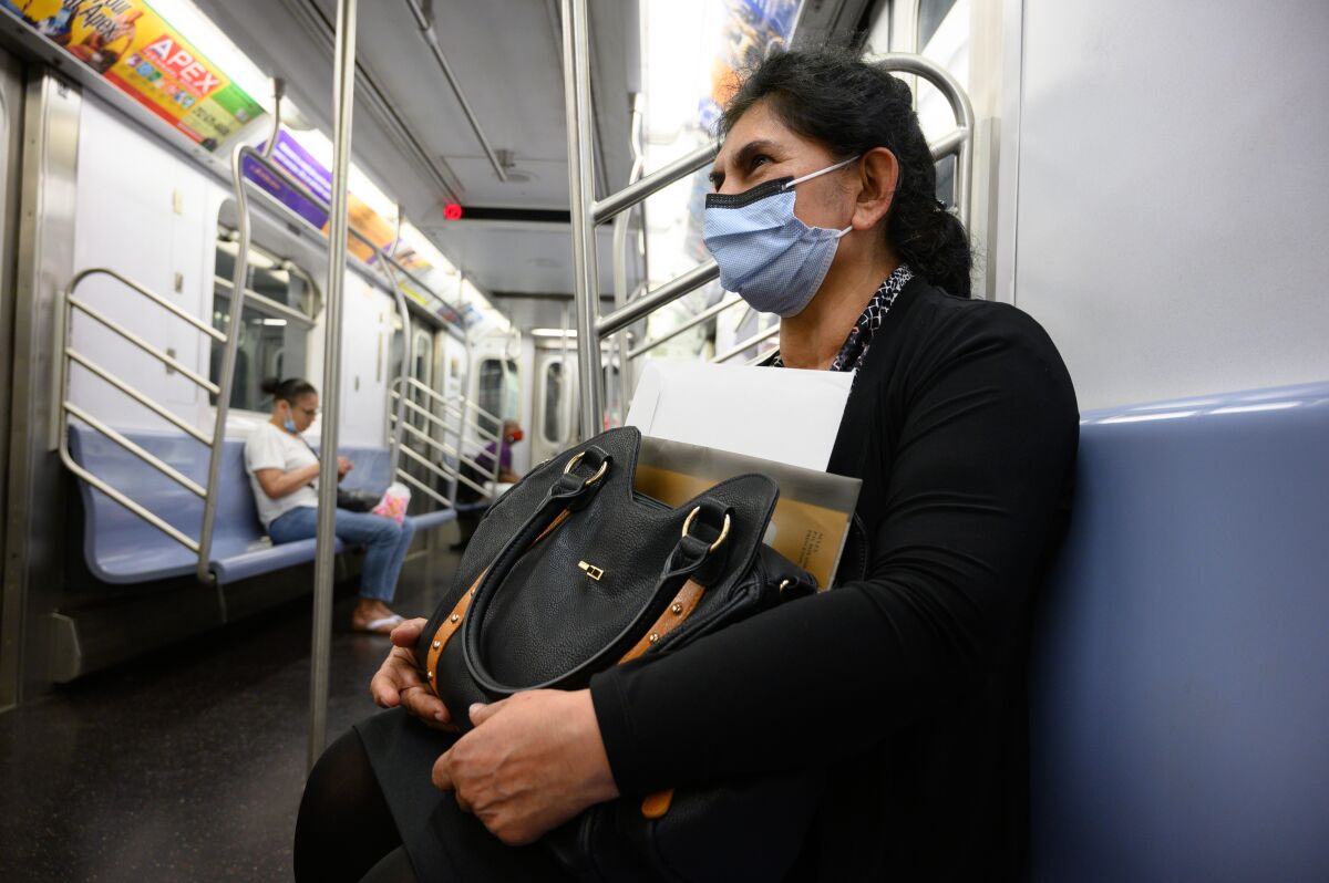 Azra Nazir rides the subway home after receiving her U.S. citizenship in New York.