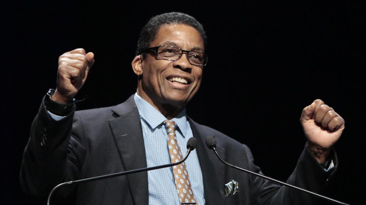 Herbie Hancock appears at the Thelonious Monk Institute's annual gala at the Dolby Theatre on Nov. 9.