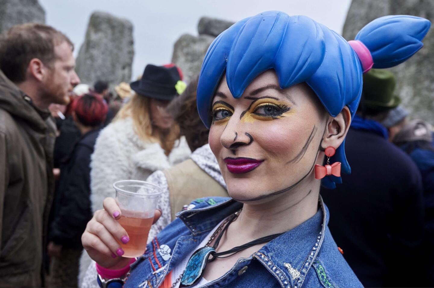 One of the many revelers, new-agers and self-styled Druids who descended on Stonehenge for summer solstice.