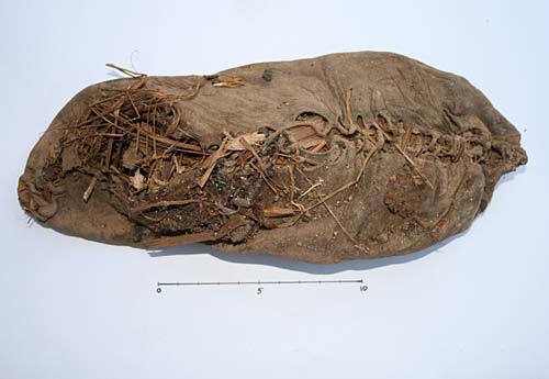 The world's oldest leather shoe was excavated from a cave in Armenia. The 5,600-year-old lace-up was found filled with grass, which researches said may have been used to keep the wearer's feet warm.