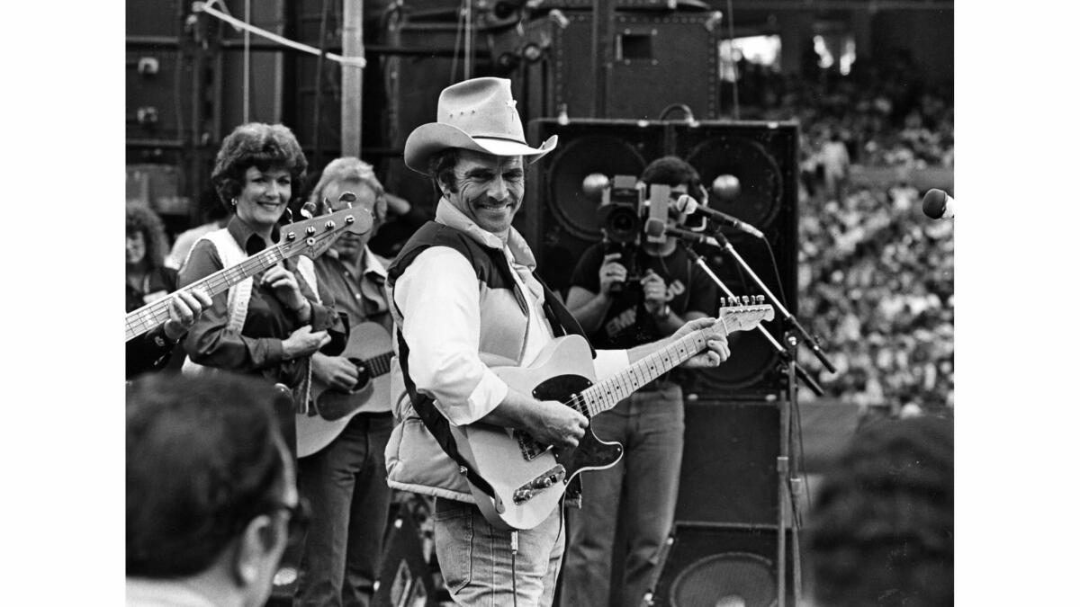 Oct. 26, 1980: Merle Haggard in concert at Anaheim Stadium.