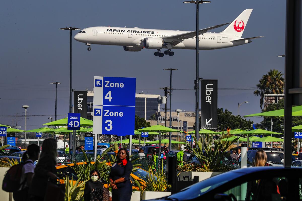 The pickup area for Lyft, Uber and taxis at LAX was set to be expanded early Wednesday.