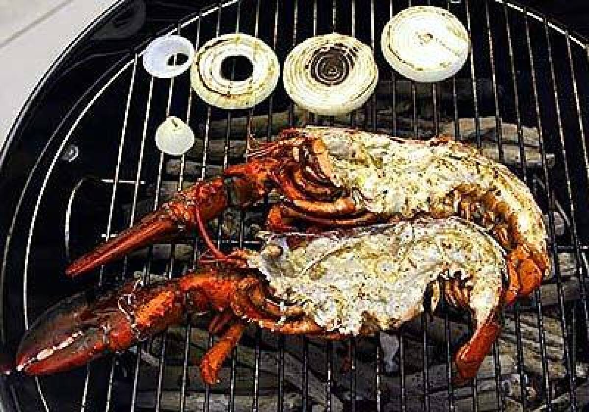 Lobster, onions and sweet potatoes are more flavorful if cooked over wood.