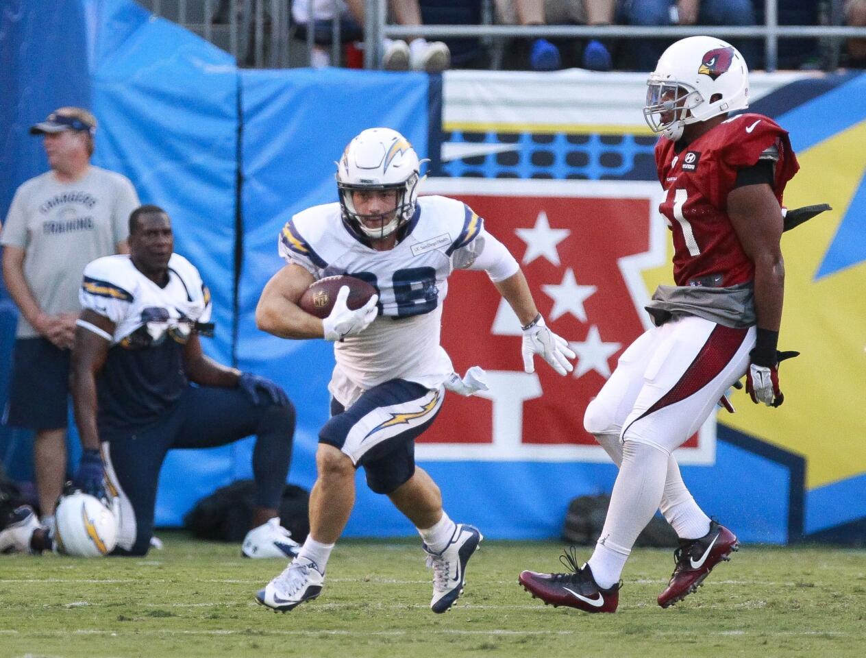 Chargers/Cardinals combined practice at the Q