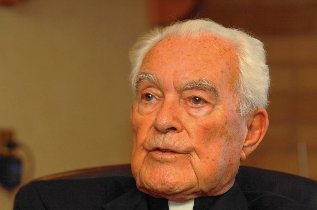 The Rev. Theodore Hesburgh, shown in 2007, was president of University of Notre Dame for 35 years. A founding member of the U.S. Civil Rights Commission, he called the admission of undergraduate women to Notre Dame in 1972 one of his proudest accomplishments.